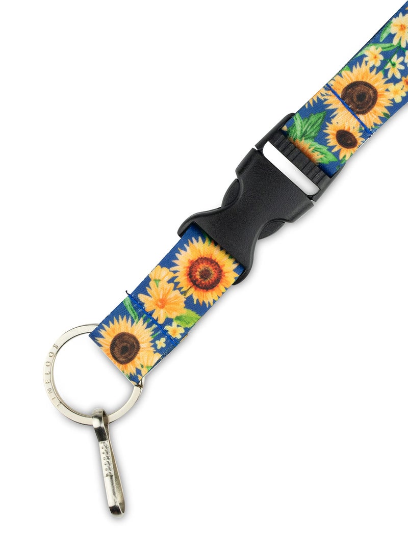 Limeloot Sunflower Lanyard with Safety Breakaway Clasp, Quick Release Buckle, and Flat Ring. - Image 2